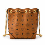 MCM Soft Berlin Visetos Series Small Drawstring Bucket Bag