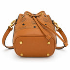 MCM Dessau Visetos Series Mini Drawstring Bucket Bag