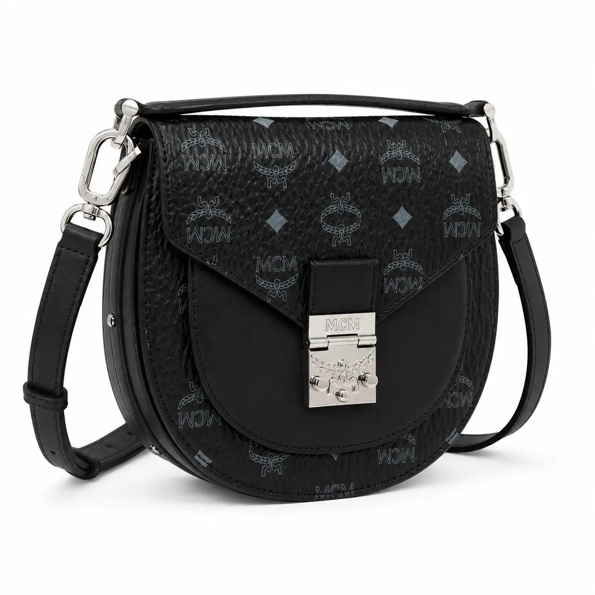 MCM Patricia Visetos Series Small Saddle Bag