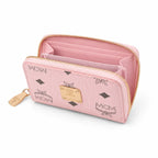 MCM Visetos Original Pink Mini Zip Wallet