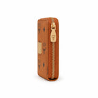 MCM Visetos Original Mini Zip Wallet – Cognac