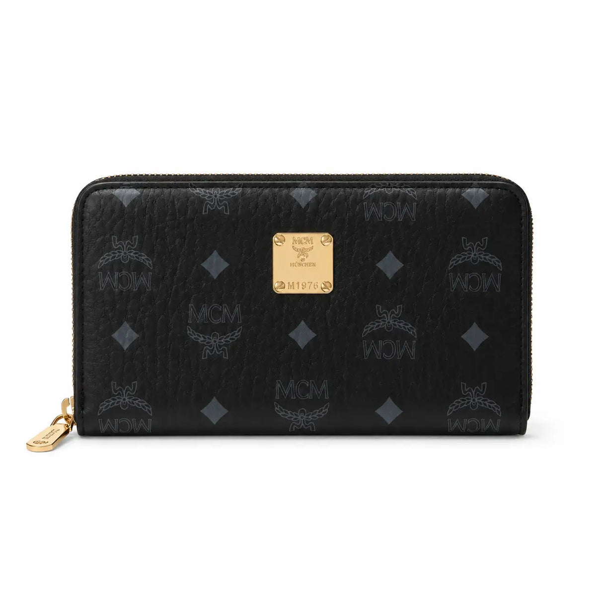 MCM Visetos Original Long Zip-Around Wallet – Black