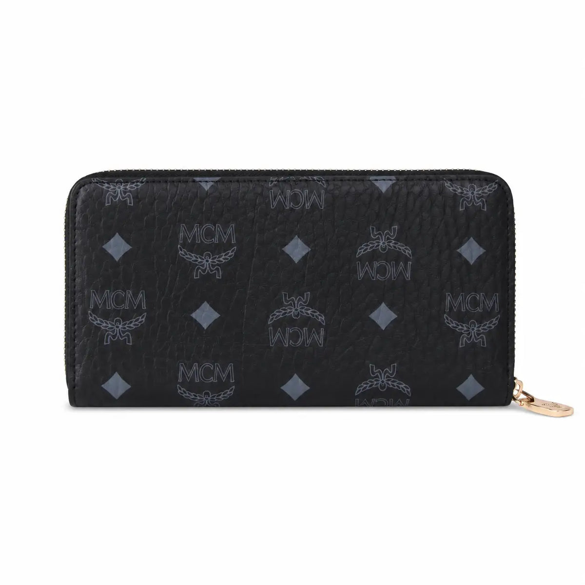 MCM Visetos Original Long Zip-Around Wallet – Black