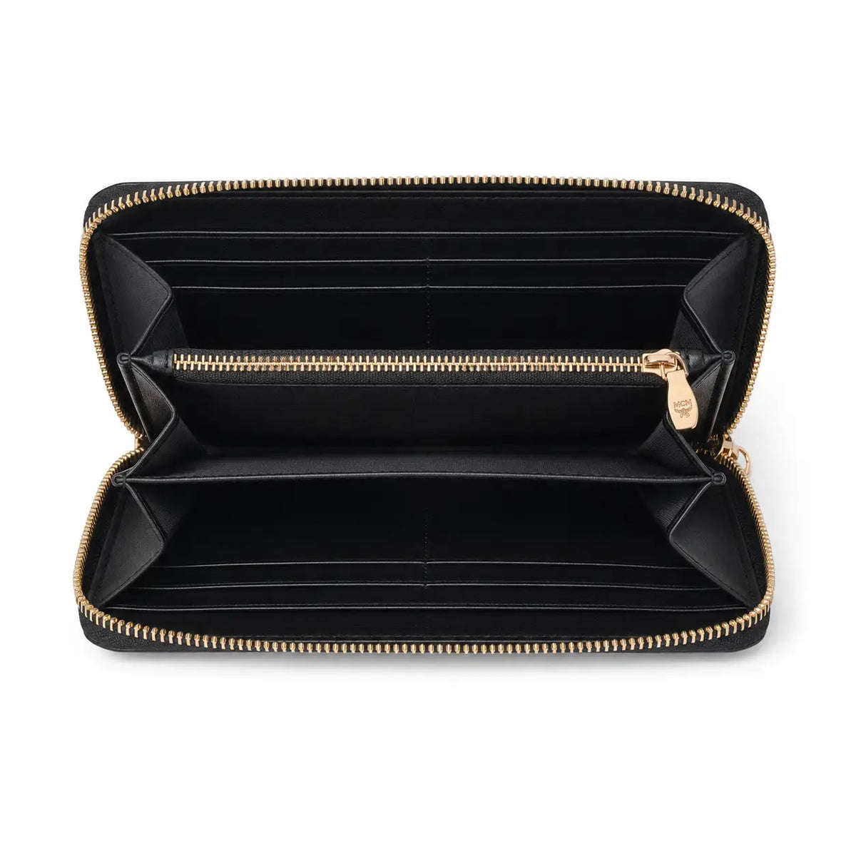 MCM Visetos Original Long Zip-Around Wallet – Black