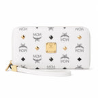MCM Visetos Original Long Zip-Around Wallet – White