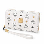 MCM Visetos Original Long Zip-Around Wallet – White