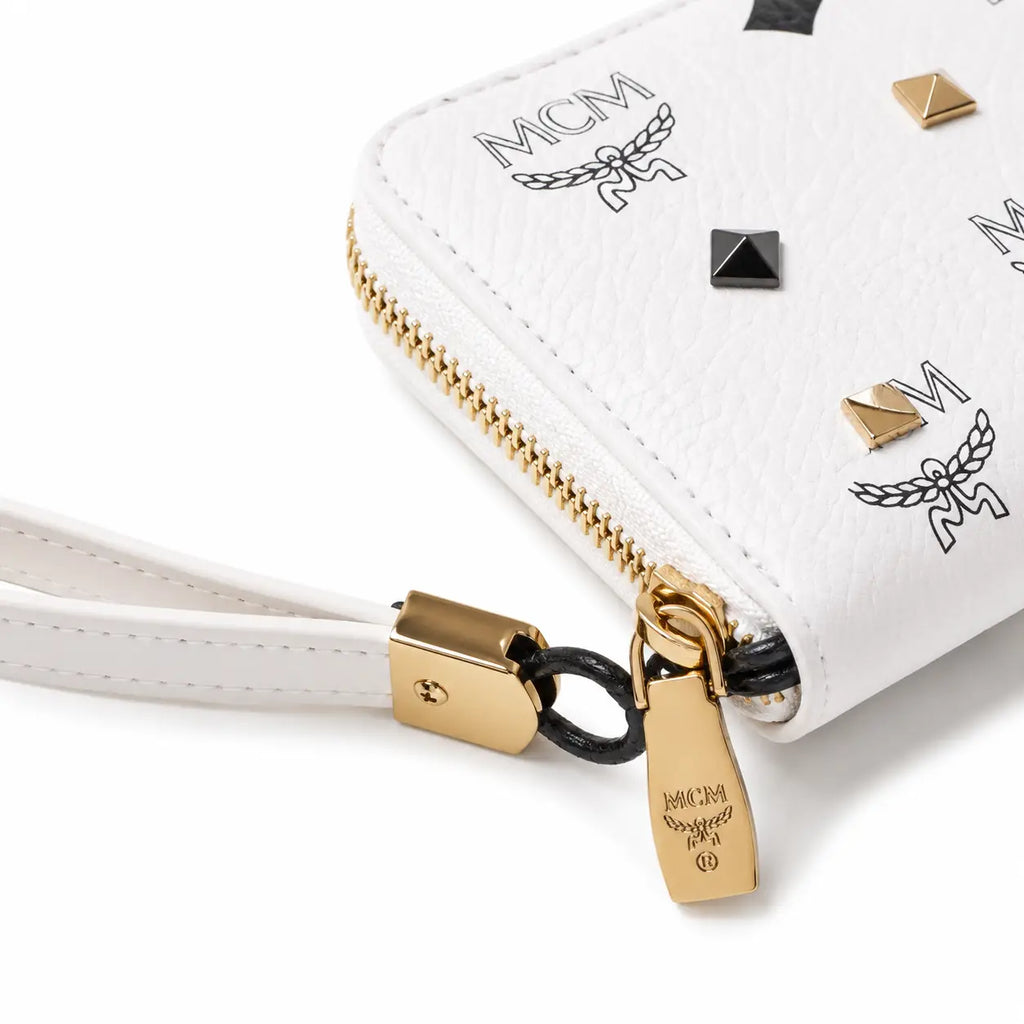 MCM Visetos Original Long Zip-Around Wallet – White