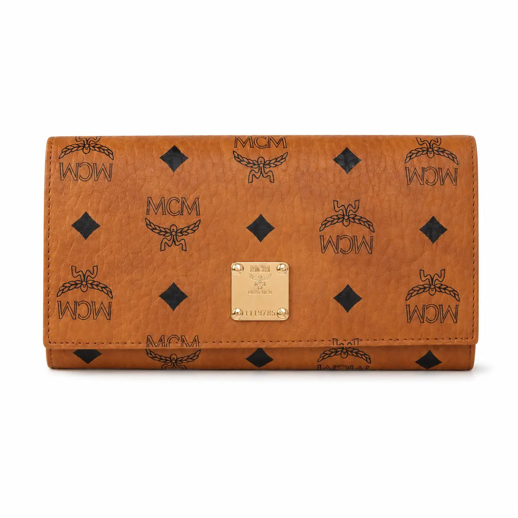 MCM Visetos Original Long Wallet – Cognac
