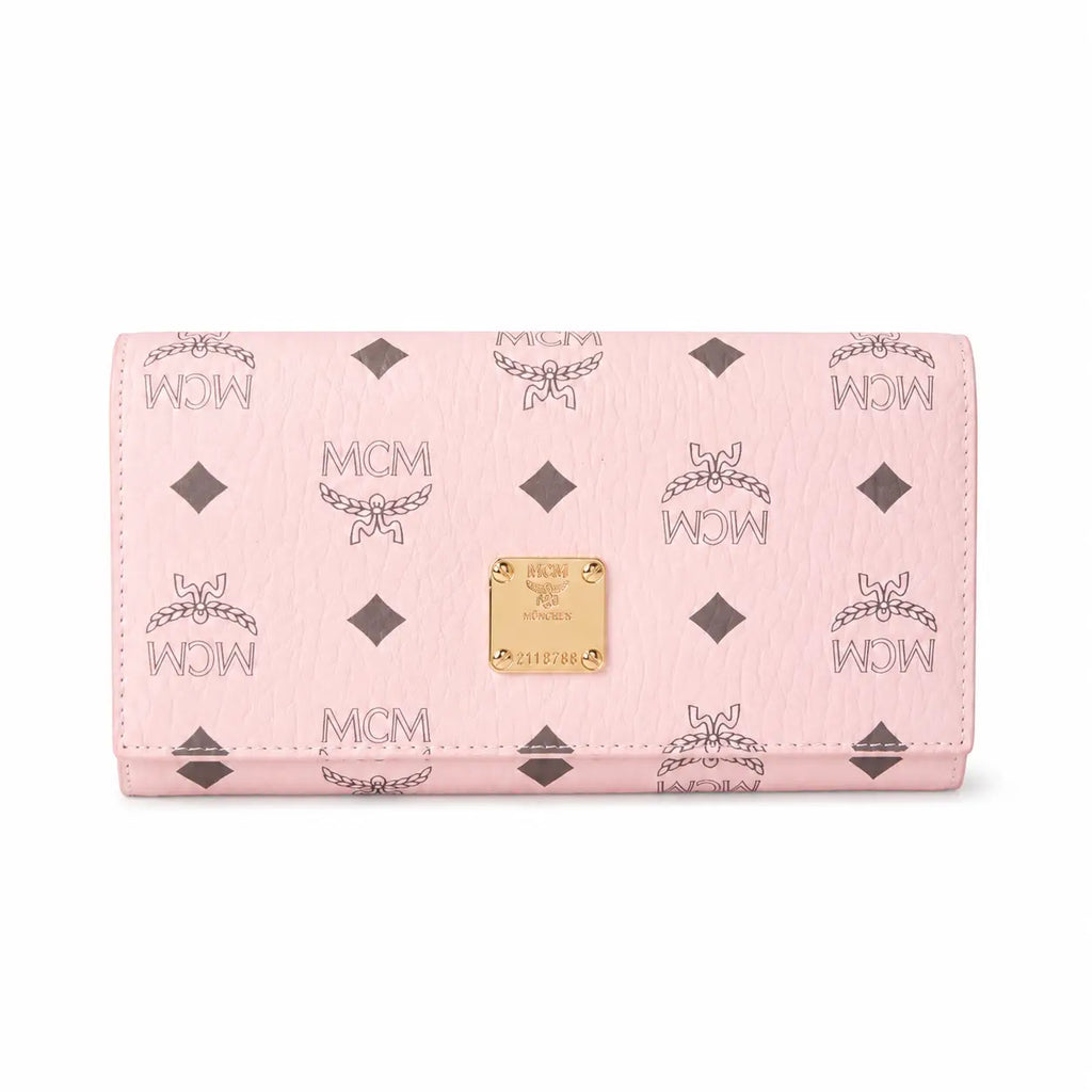 MCM Visetos Original Long Wallet - Pink
