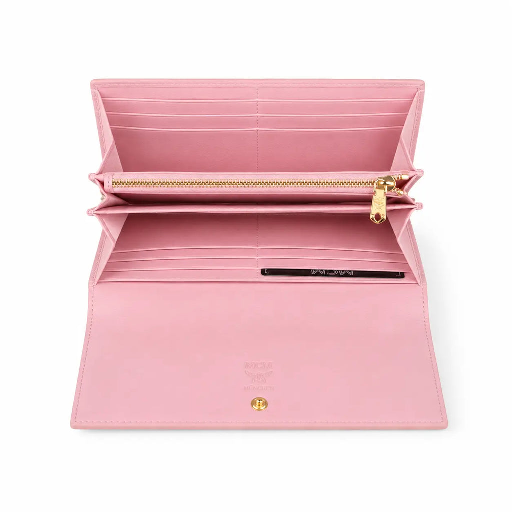 MCM Visetos Original Long Wallet - Pink
