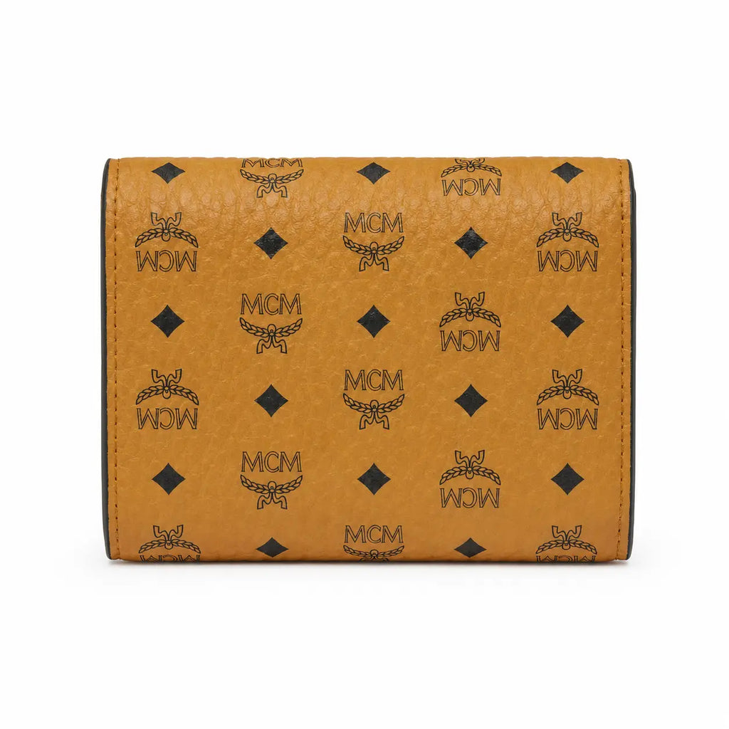 MCM Visetos Original Trifold Wallet – Cognac