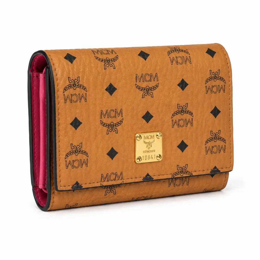 MCM Visetos Original Trifold Wallet – Cognac