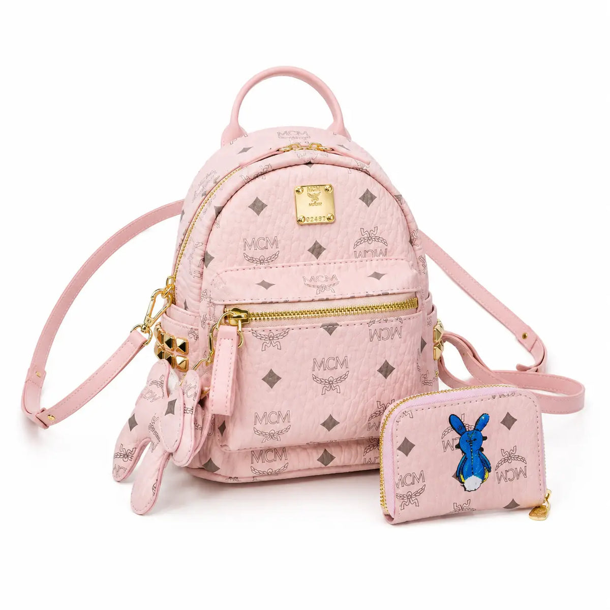 MCM Stark Series Ultra Mini Backpack (Peach Pink)