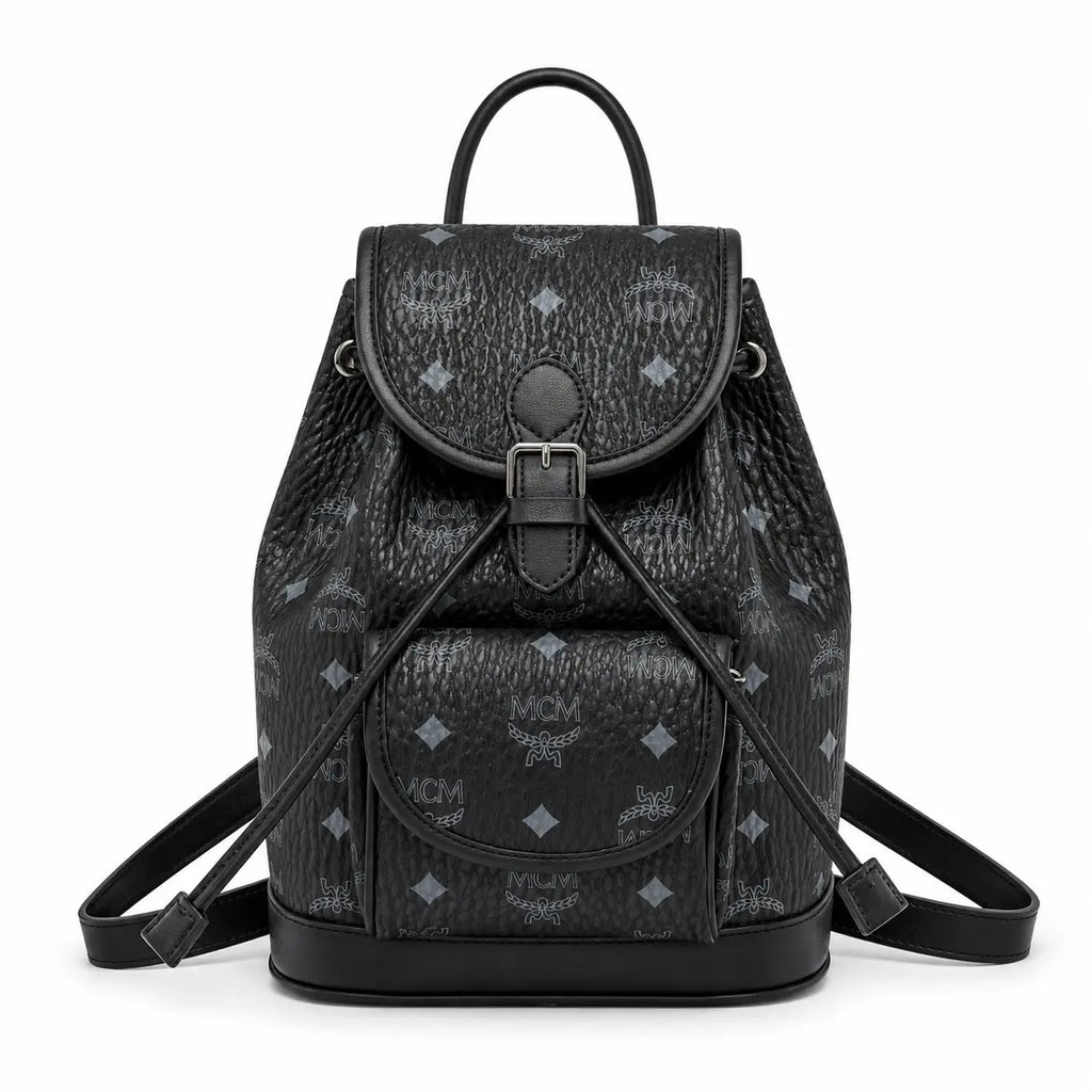 MCM Aren Visetos Series Mini Backpack (Black)
