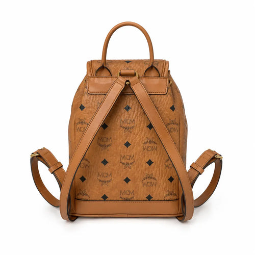 MCM Aren Visetos Series Mini Backpack (Cognac)