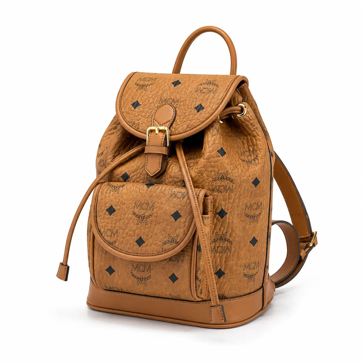 MCM Aren Visetos Series Mini Backpack (Cognac)
