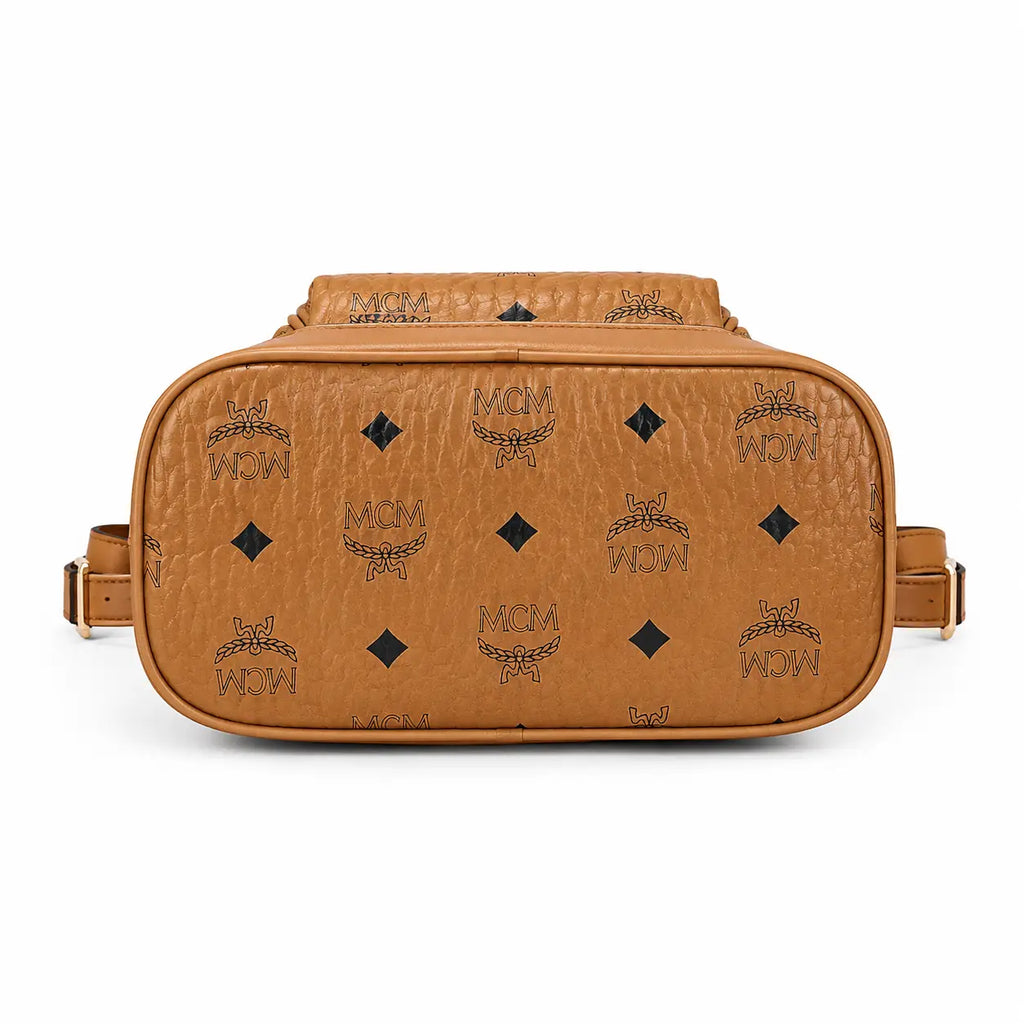 MCM Aren Visetos Series Mini Backpack (Cognac)