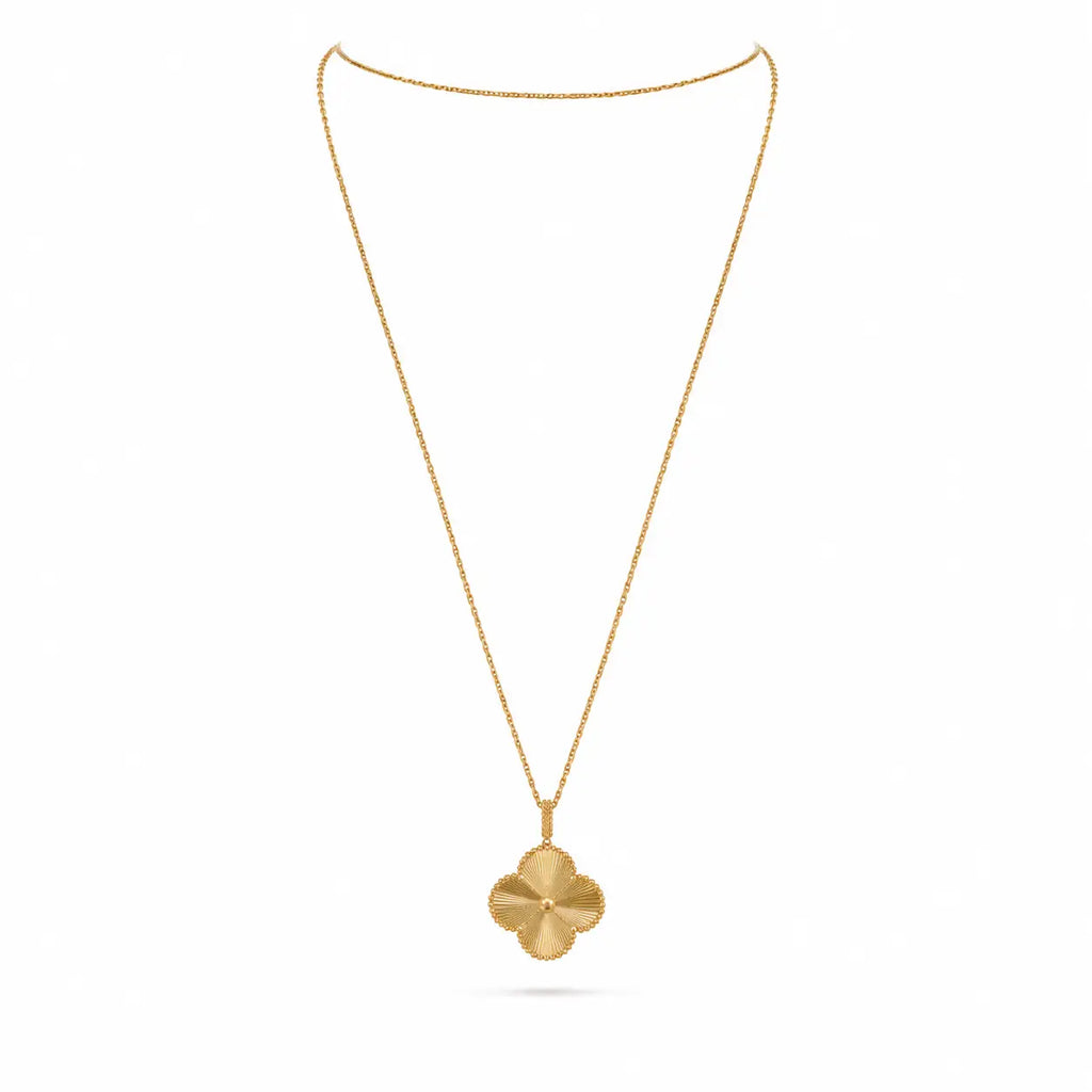 Van Cleef & Arpels Alhambra long necklace, guilloché motif, single motif