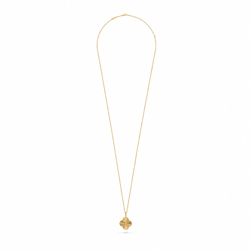 Van Cleef & Arpels Alhambra long necklace, guilloché motif, single motif