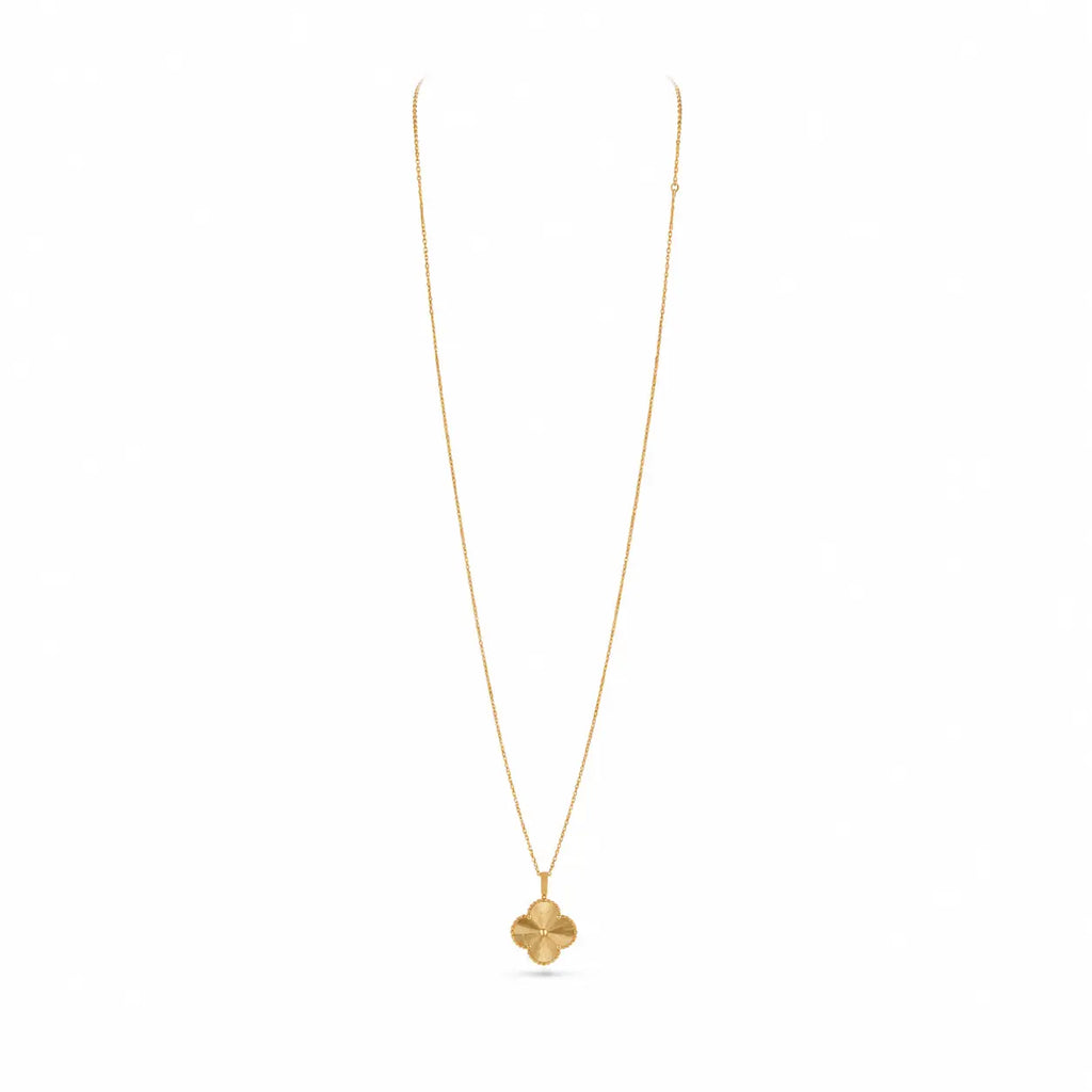 Van Cleef & Arpels Alhambra long necklace, guilloché motif, single motif