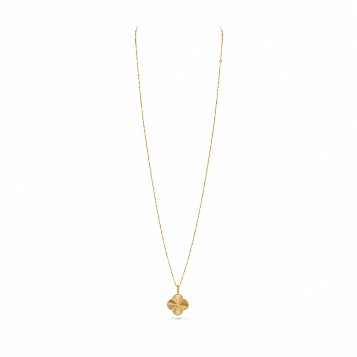 Van Cleef & Arpels Alhambra long necklace, guilloché motif, single motif