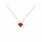 Van Cleef & Arpels Sweet Alhambra heart-shaped necklace in carnelian