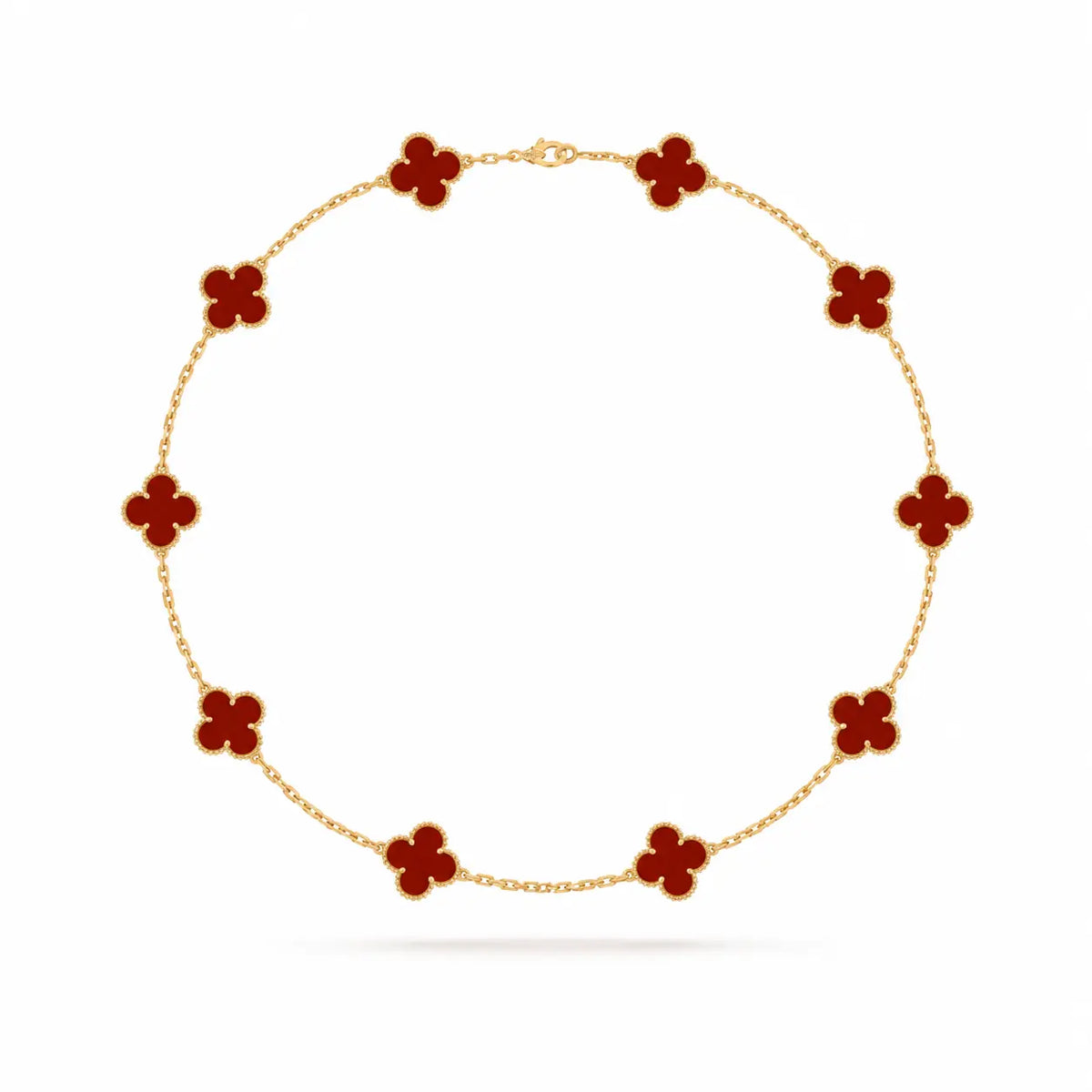 Van Cleef & Arpels Vintage Alhambra 10-motif necklace in carnelian