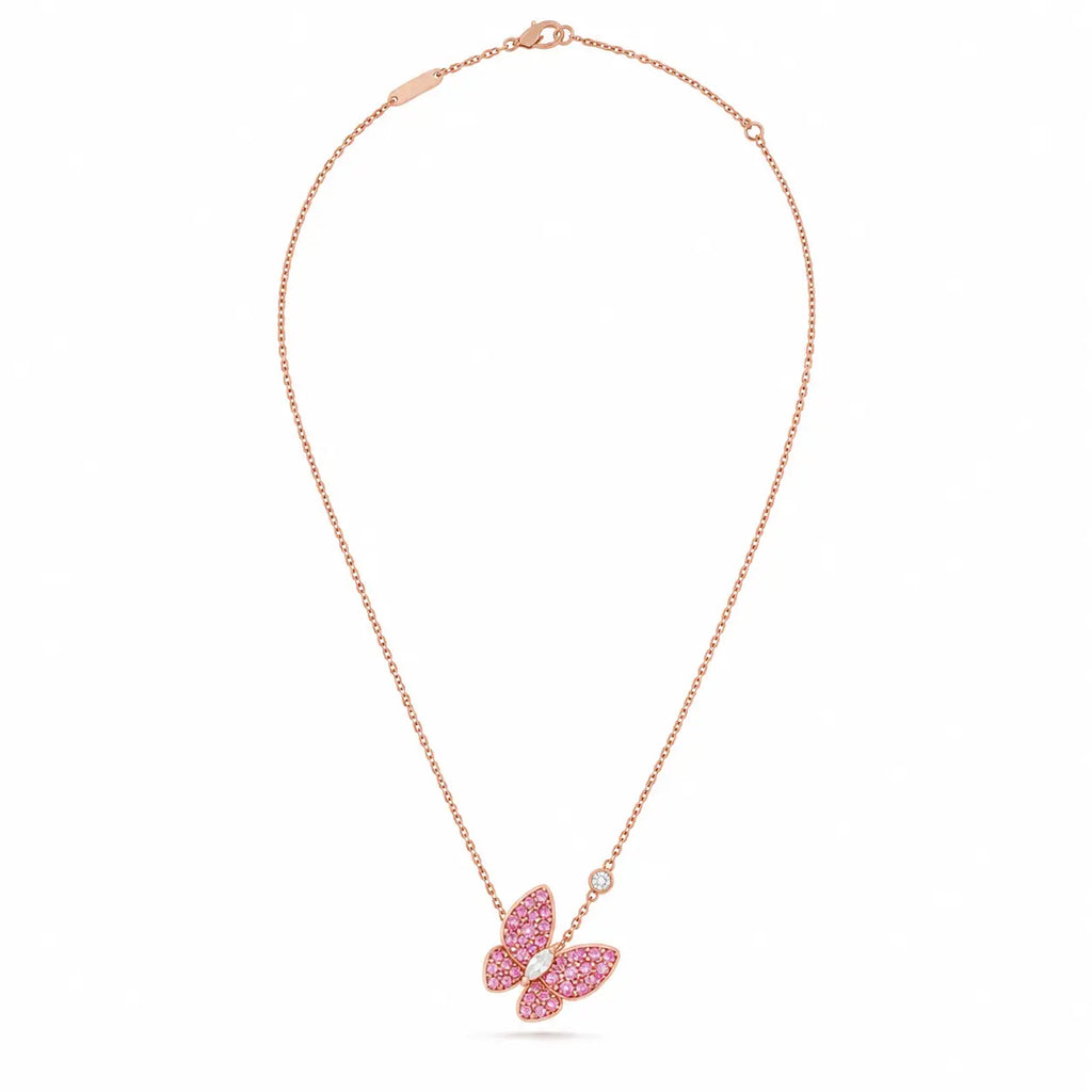 Van Cleef & Arpels Fauna Deux Papillons Diamond Butterfly Necklace