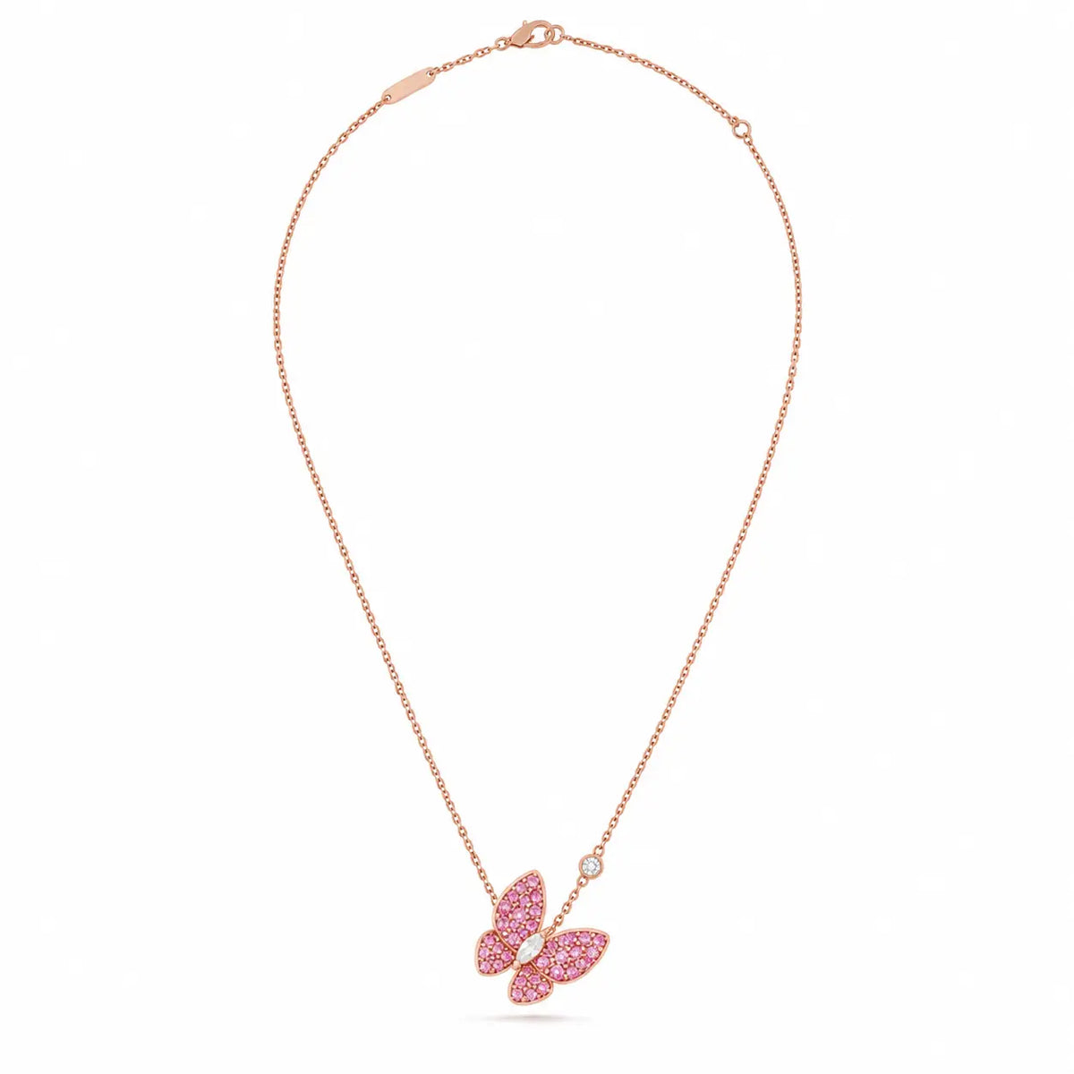 Van Cleef & Arpels Fauna Deux Papillons Diamond Butterfly Necklace