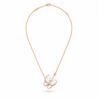 Van Cleef & Arpels Two Butterfly necklace featuring white mother-of-pearl and diamonds.