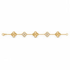 Van Cleef & Arpels Alhambra 5-Motif Bracelet with Guilloché and Diamond Accents
