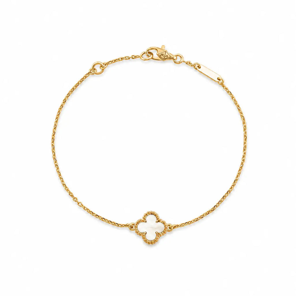 Van Cleef & Arpels Sweet Alhambra collection single-flower four-leaf clover bracelet,