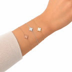 Van Cleef & Arpels Sweet Alhambra collection single-flower four-leaf clover bracelet,