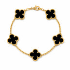 Van Cleef & Arpels Vintage Alhambra 5-motif onyx bracelet