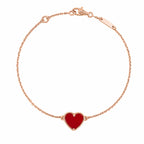 Van Cleef & Arpels Sweet Alhambra heart bracelet in carnelian