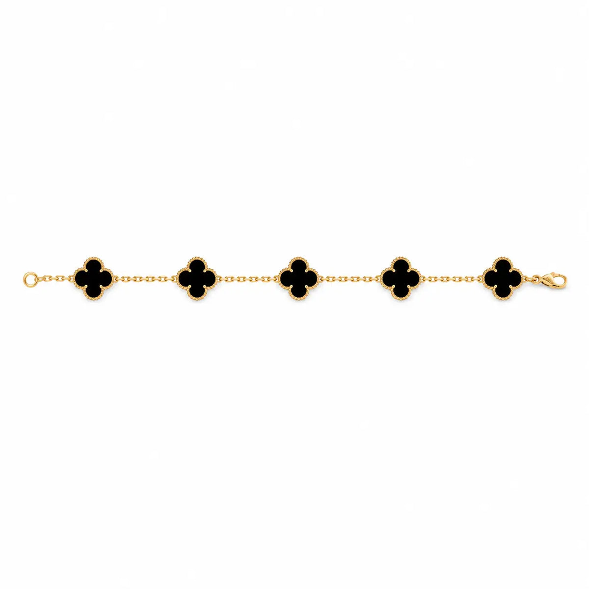 Van Cleef & Arpels Vintage Alhambra 5-motif onyx bracelet