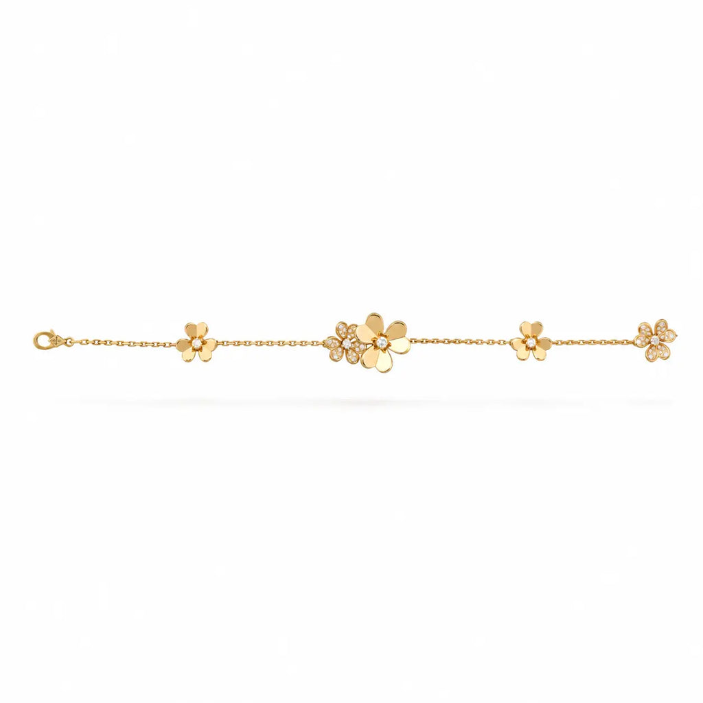 Van Cleef & Arpels Frivole bracelet with five diamond flowers