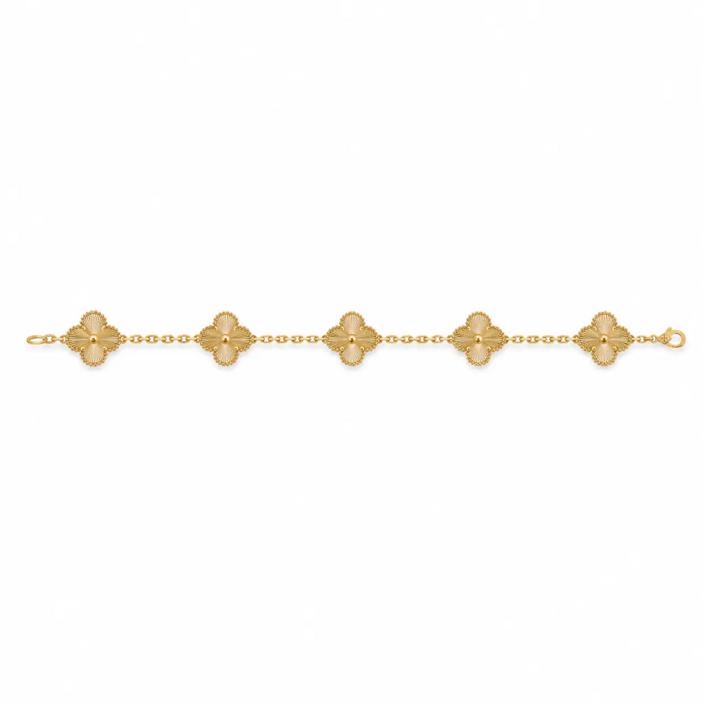 Van Cleef & Arpels Vintage Alhambra 5-motif bracelet with guilloché finish
