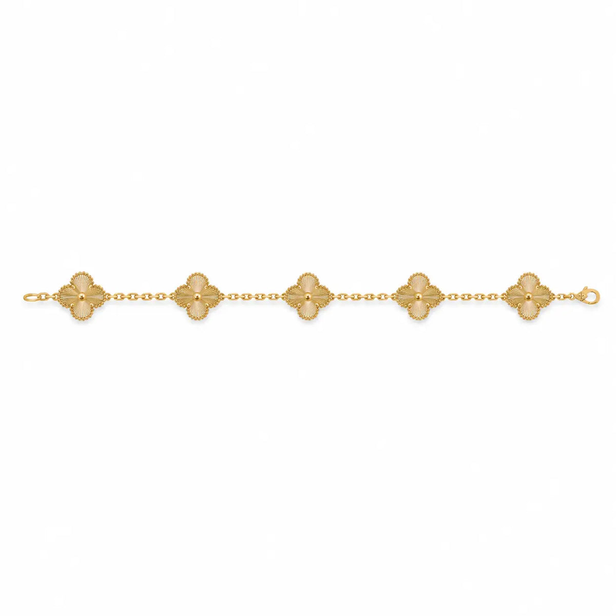 Van Cleef & Arpels Vintage Alhambra 5-motif bracelet with guilloché finish