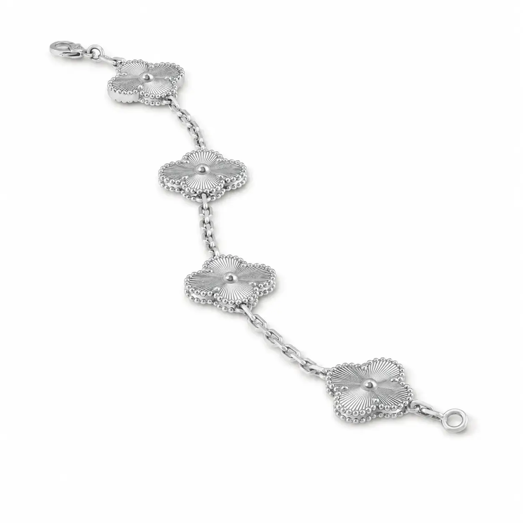 Van Cleef & Arpels Vintage Alhambra 5-motif bracelet with guilloché finish