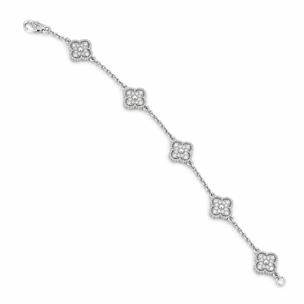 Van Cleef & Arpels Sweet Alhambra bracelet with six pavé-diamond motifs