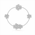 Van Cleef & Arpels Frivole collection full diamond five-petal bracelet,