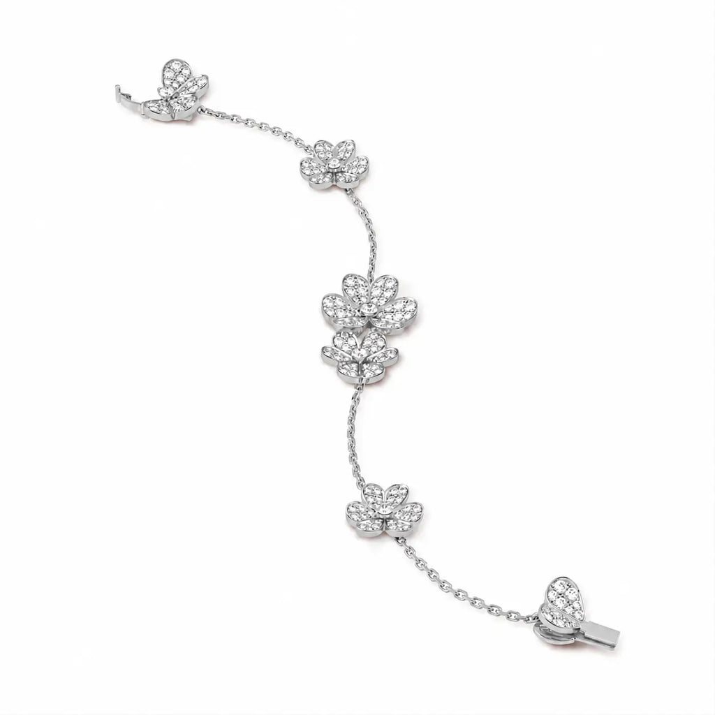 Van Cleef & Arpels Frivole collection full diamond five-petal bracelet,