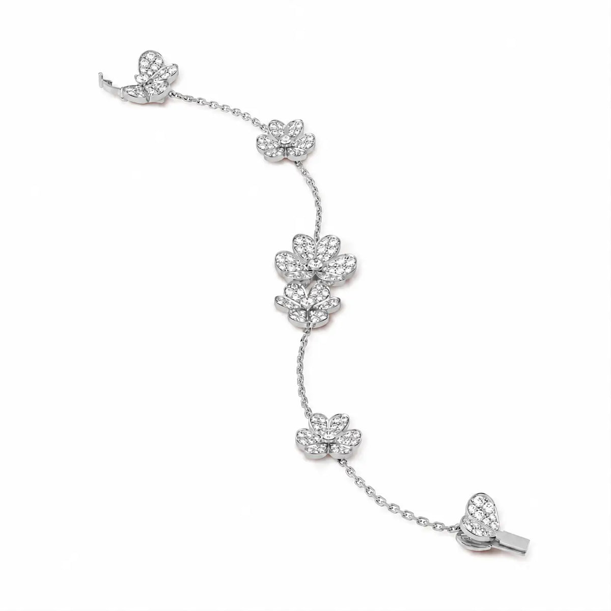 Van Cleef & Arpels Frivole collection full diamond five-petal bracelet,