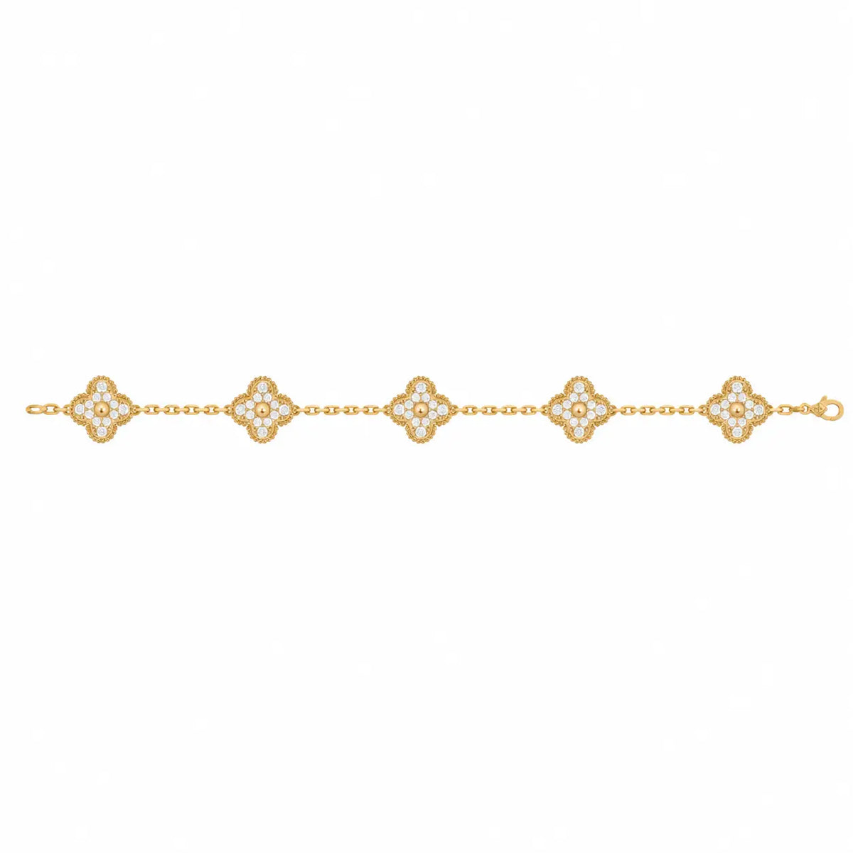 Van Cleef & Arpels Magic Alhambra 5-motif bracelet, fully set with diamonds