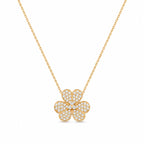 Van Cleef & Arpels Frivole collection pavé-diamond clover necklace