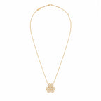 Van Cleef & Arpels Frivole collection pavé-diamond clover necklace