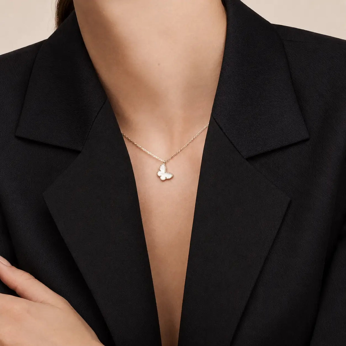 Van Cleef & Arpels Sweet Alhambra butterfly pendant necklace