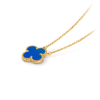 Van Cleef & Arpels Vintage Alhambra Collection Blue Agate Four-Leaf Clover Necklace