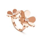 Van Cleef & Arpels Frivole Collection Double Flower Diamond Open Ring